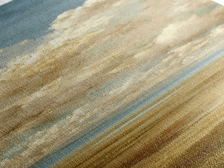 Golden Wheat Field Beneath Huge Clouds Canvas Print, Landscape Art, Original Art, Living Room Decor, Fine Art, Horizon, LAN-1x3-60