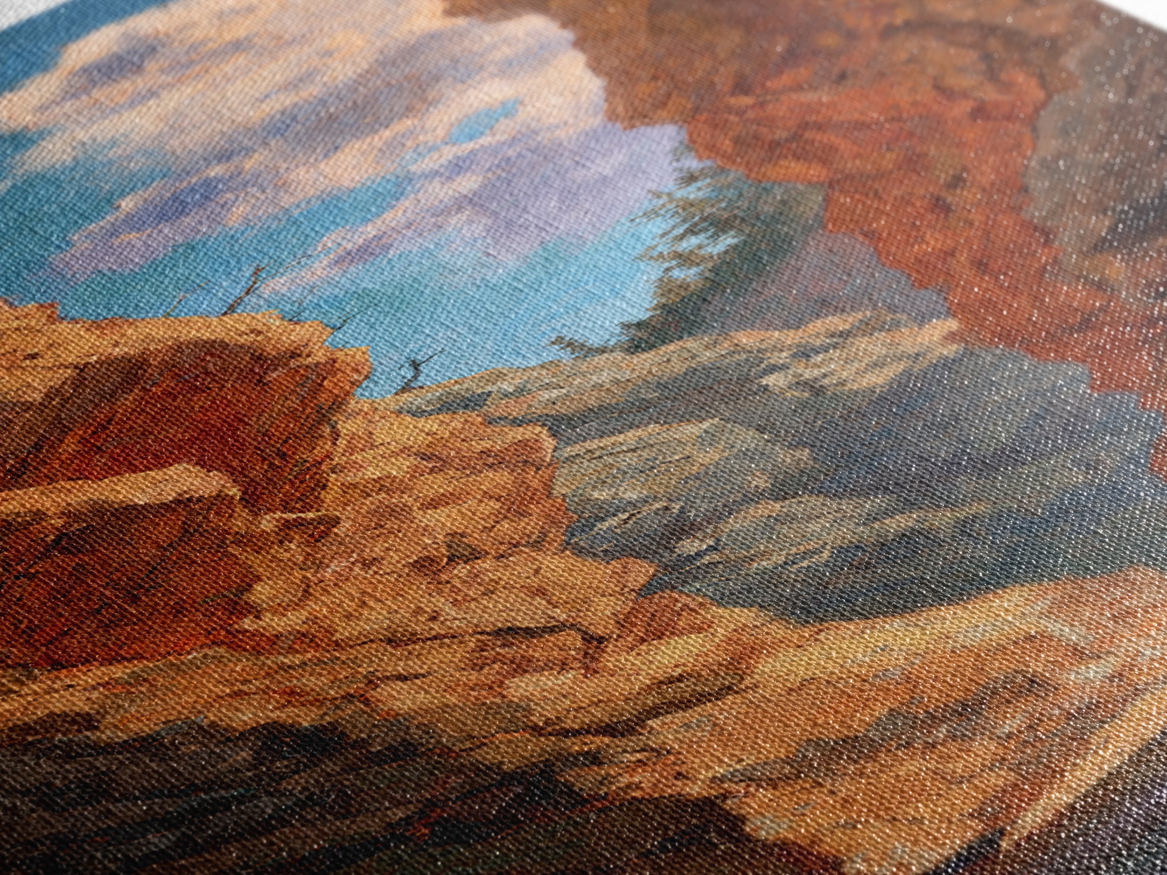 Red Canyon Walls Canvas Print, Landscape Art, Art Prints, Living Room Decor, Horizon, Abstract Wall Art, Boho Wall Art, LAN-1x3-65