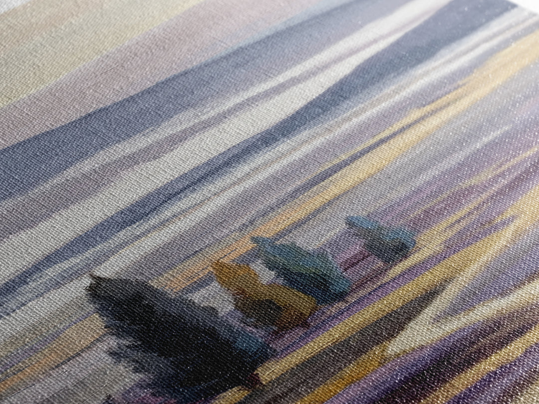 Lavender Field Leading to Distant Hills Canvas Print, Landscape Art, Room Decor, Living Room Decor, Fine Art, Horizon, LAN-1x3-94