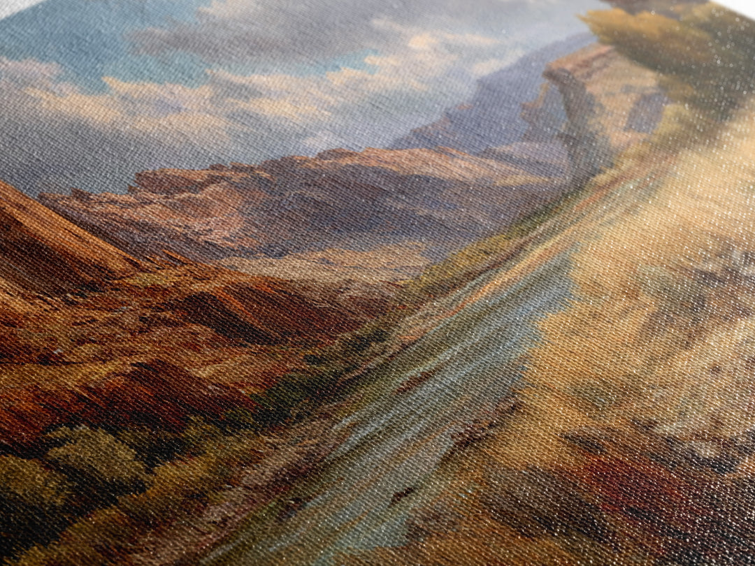Red Canyon Walls Framed Canvas Print, Landscape Art, Living Room Decor, Oil Painting, Horizon, Horizontal Wall Art, LAN-2x1-1