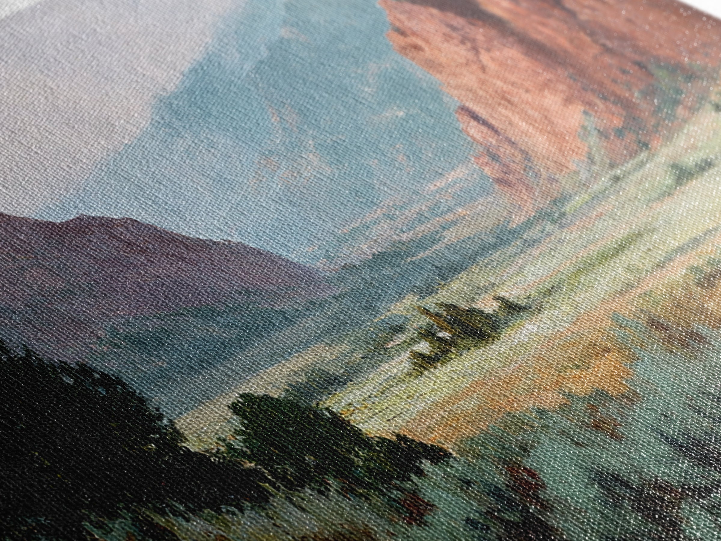 Red Canyon Walls Framed Canvas Print, Landscape Art, Living Room Decor, Oil Painting, Horizon, Horizontal Wall Art, LAN-2x1-25