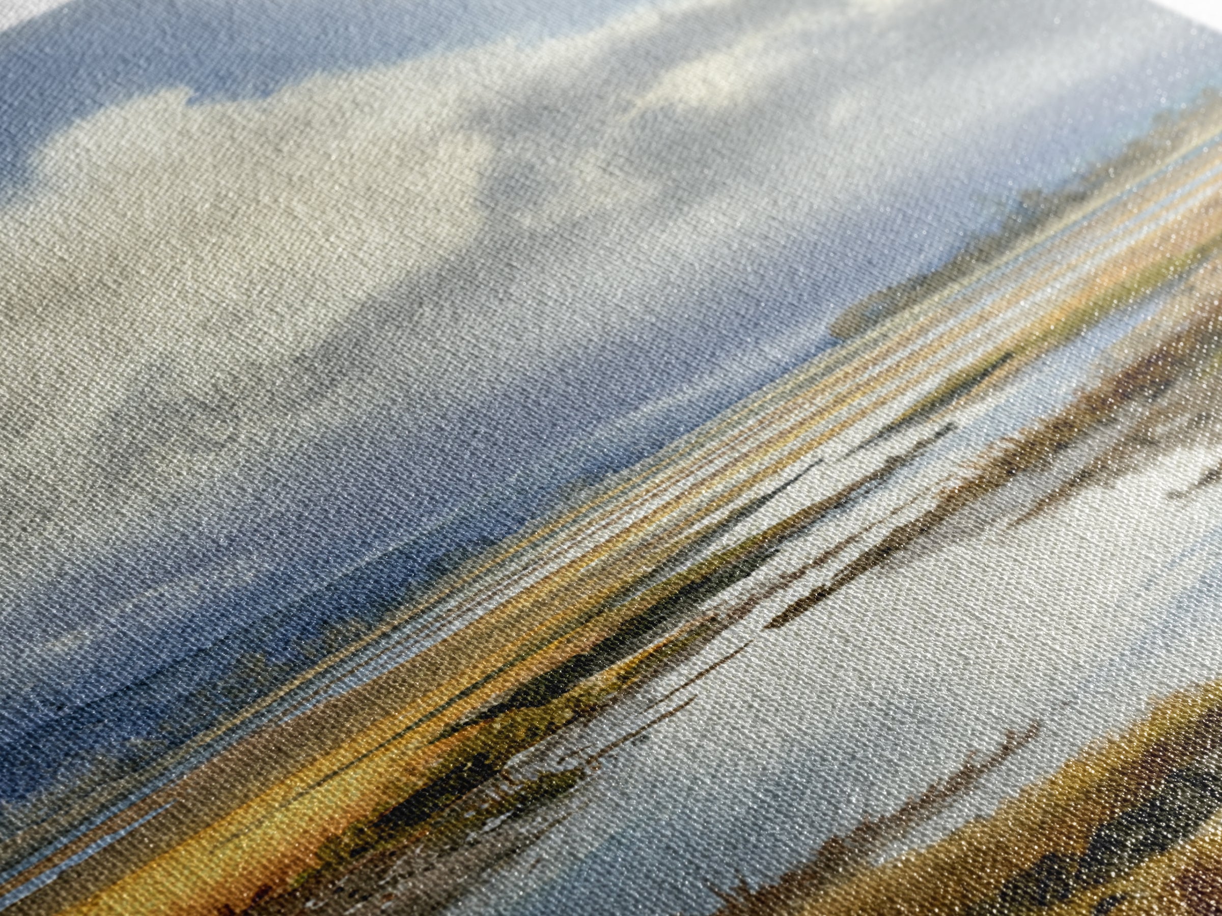 Moonlit River with Silver Reflections Canvas Print, Landscape Art, Original Painting, Living Room Decor, Fine Art, Horizon, LAN-2x3-29