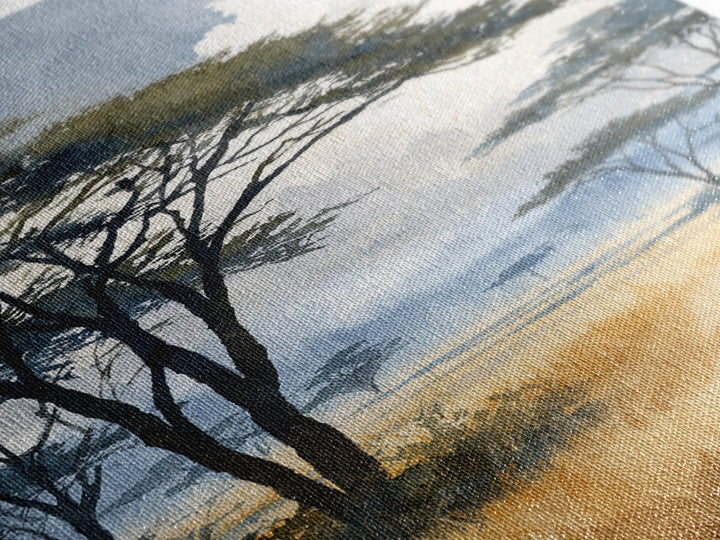 Wide Savanna with Acacia Silhouette Framed Canvas Print, Landscape Art, Digital Art, Living Room Decor, Fine Art, Horizon, LAN-2x3-51