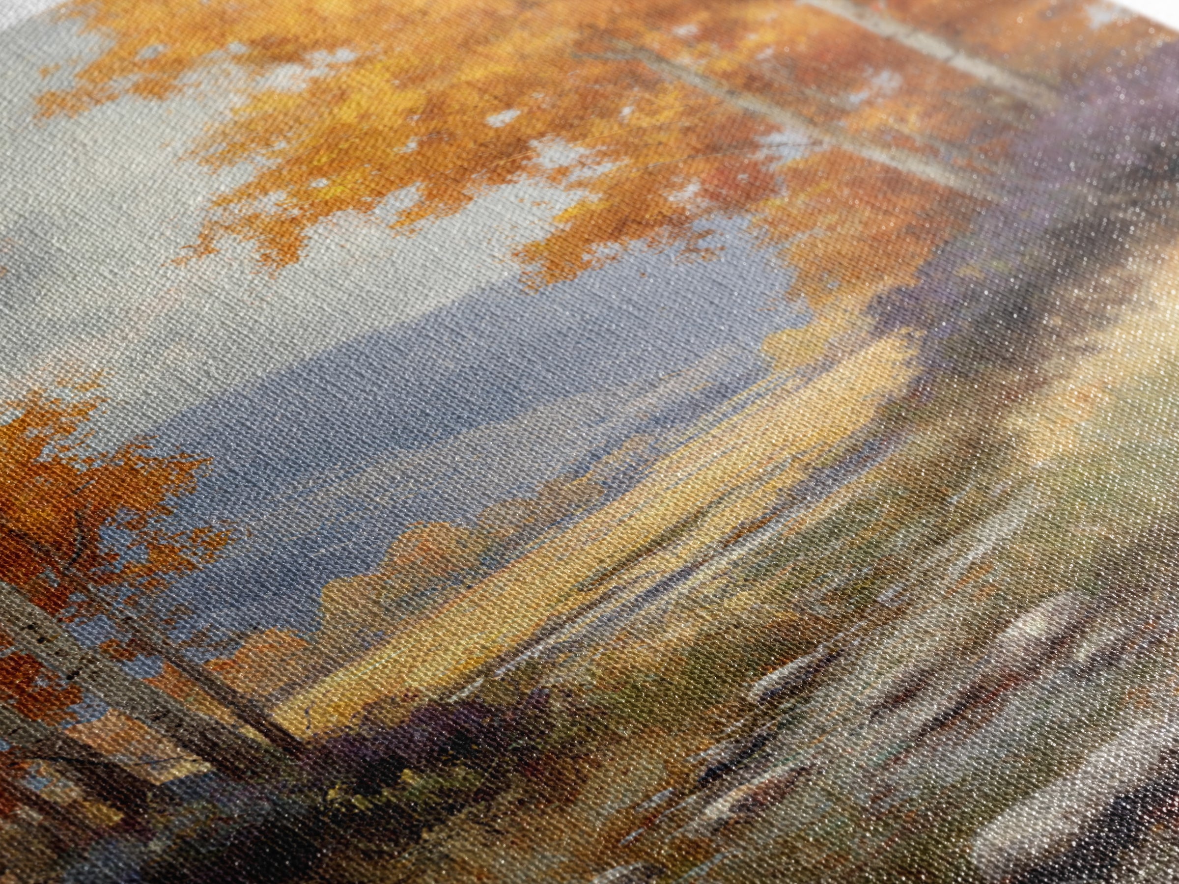 Autumn Forest Path Framed Canvas Print, Landscape Art, Wall Art Print, Living Room Decor, Fine Art, Horizon, Boho Decor, LAN-2x3-89