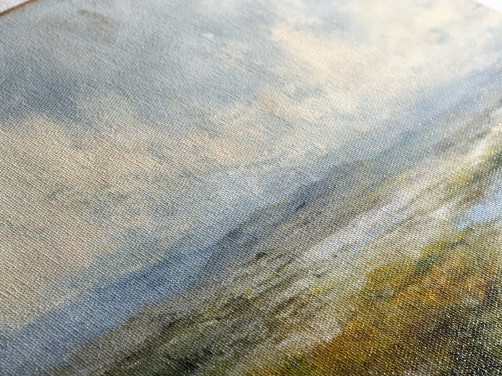Storm Clouds over an Open Prairie Framed Canvas Print, Landscape Art, Original Art, Living Room Decor, Fine Art, Horizon, LAN-3x1-67