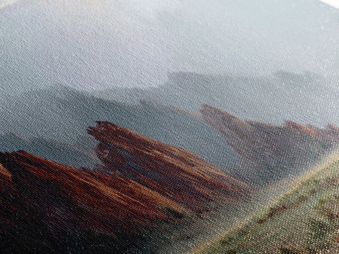 Red Canyon Walls Framed Canvas Print, Landscape Art, Gallery Decor, Living Room Decor, Fine Art, Horizon, Wall Art, Home Decor, LAN-3x1-69