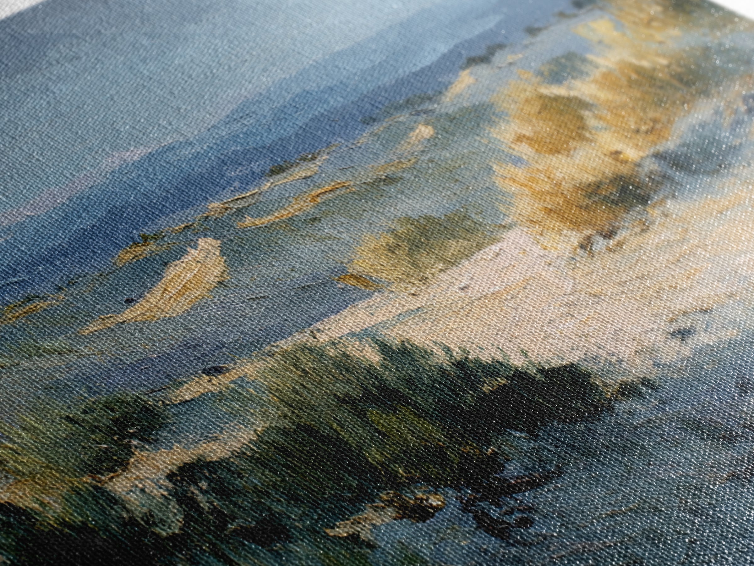 Desert Dunes under Pale Moon Framed Canvas Print, Landscape Art, Boho Wall Art, Living Room Decor, Fine Art, Horizon, LAN-3x2-15