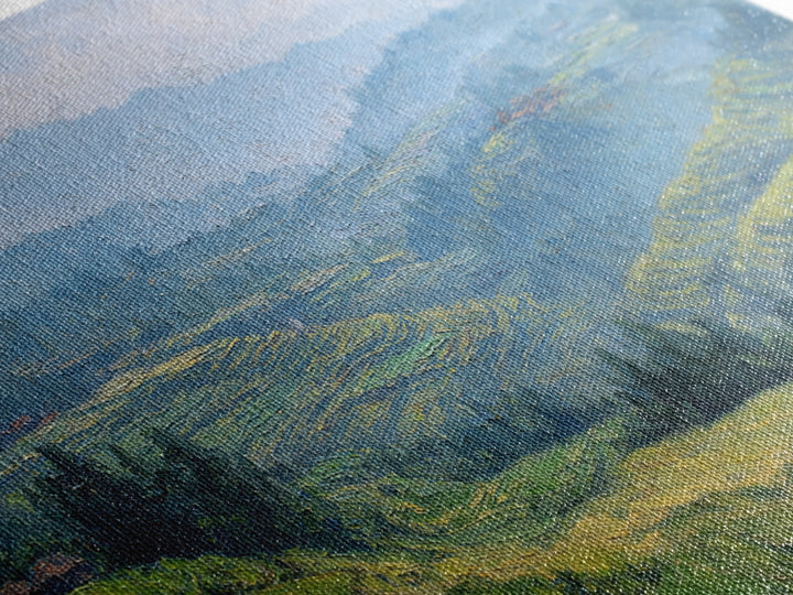 Rice Terraces Glowing Canvas Print, Landscape Art, Digital Print, Living Room Decor, Fine Art, Horizon, Living Room Wall Art, LAN-3x2-22