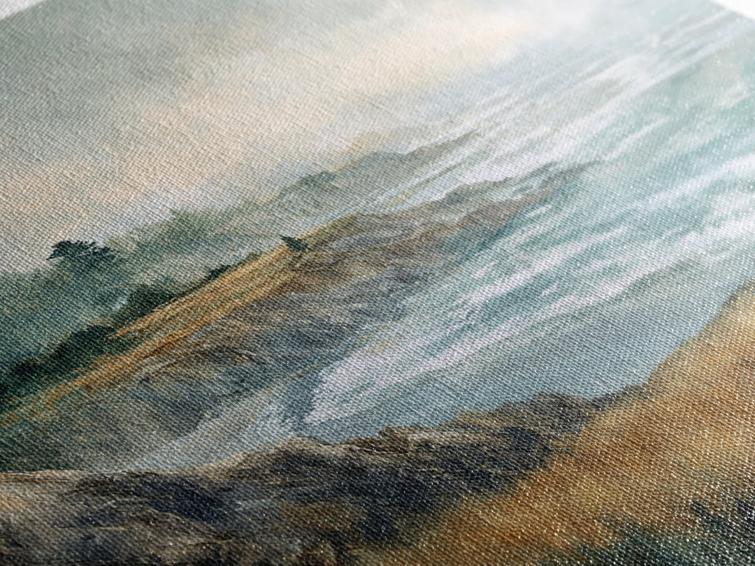 Coastal Cliffs with Crashing Waves Framed Canvas Print, Landscape Art, Set of 3 Prints, Living Room Decor, Fine Art, Horizon, LAN-3x2-36