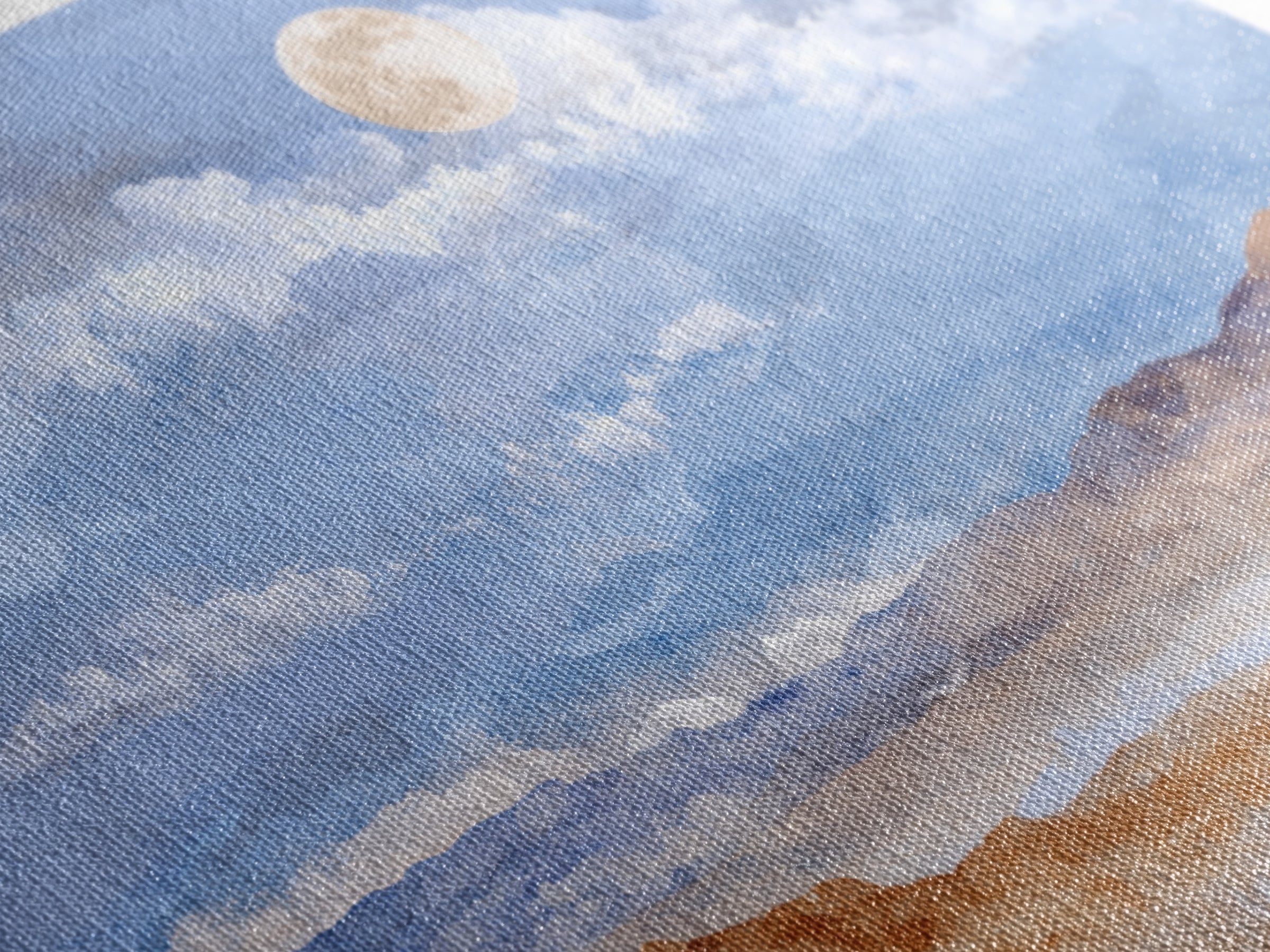 Desert Dunes under Pale Moon Framed Canvas Print, Landscape Art, Contemporary Art, Living Room Decor, Fine Art, Horizon, LAN-3x2-39