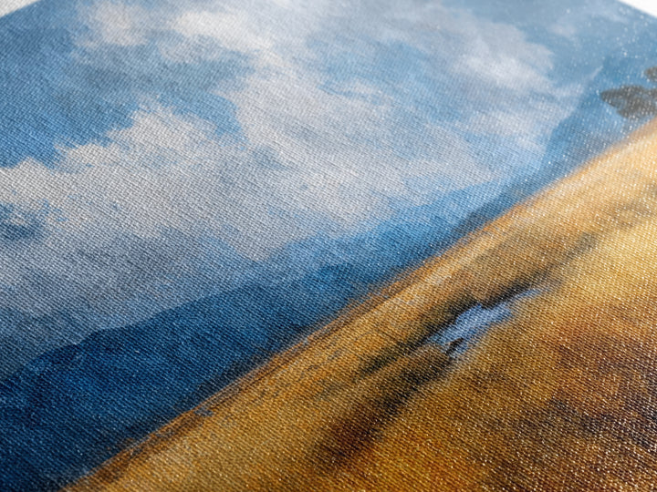 Golden Wheat Field Beneath Huge Clouds Canvas Print, Landscape Art, Digital Print, Living Room Decor, Fine Art, Horizon, LAN-3x2-4