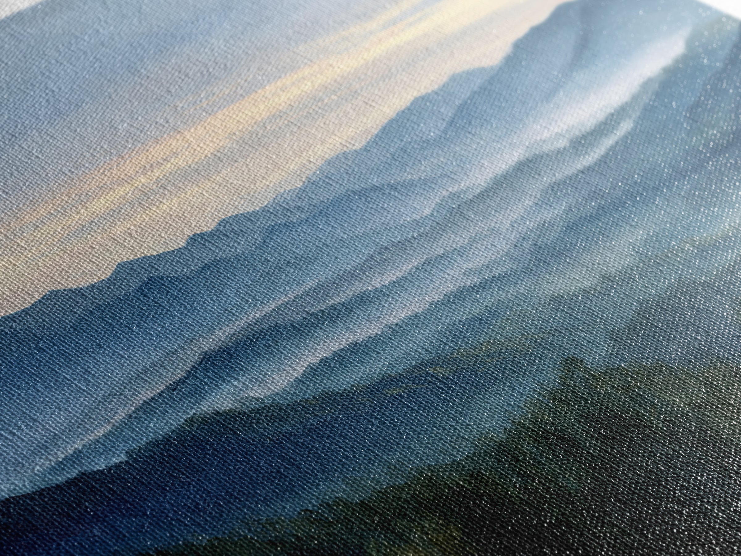 Misty Mountain Valley at Sunrise Canvas Print, Landscape Art, Modern Decor, Living Room Decor, Fine Art, Horizon, Wall Decor, LAN-3x2-53