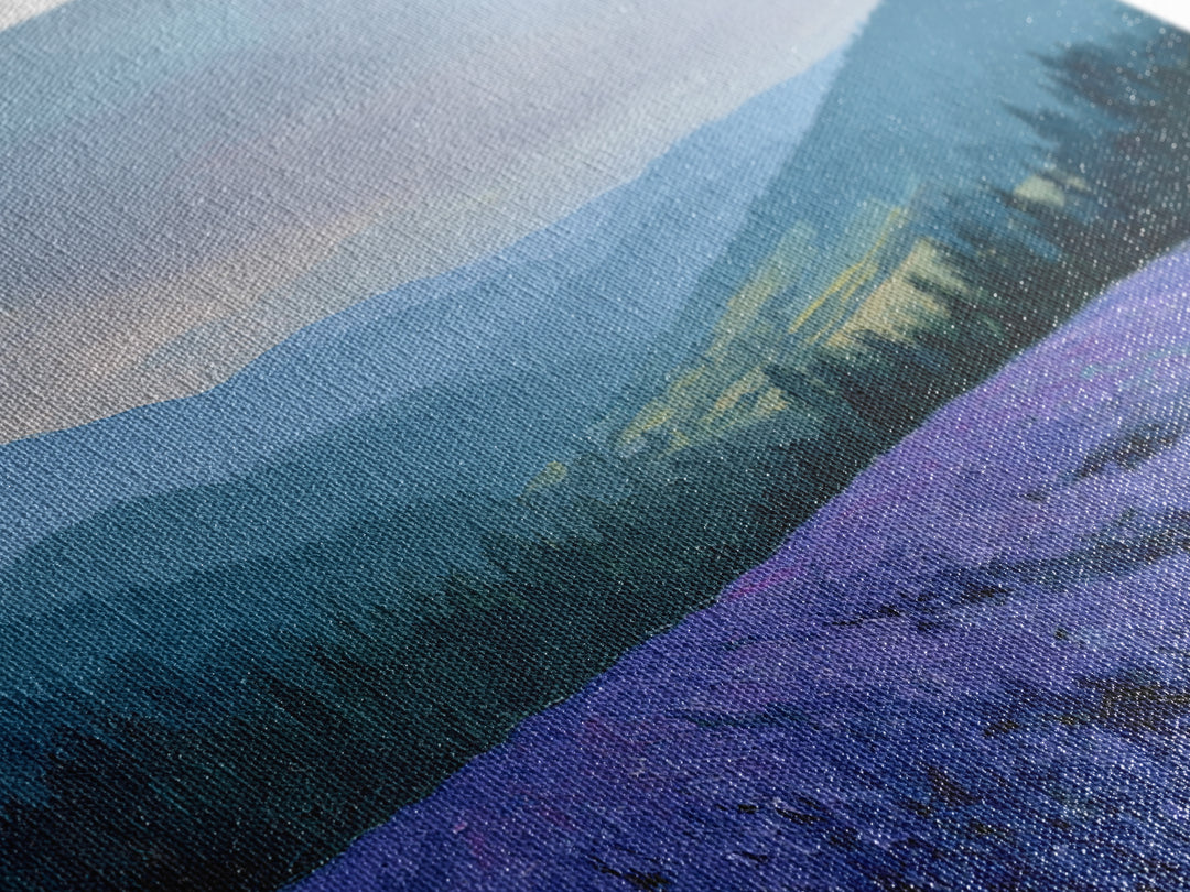 Lavender Field Leading to Distant Hills Canvas Print, Landscape Art, Abstract Wall Art, Living Room Decor, Fine Art, Horizon, LAN-3x2-62