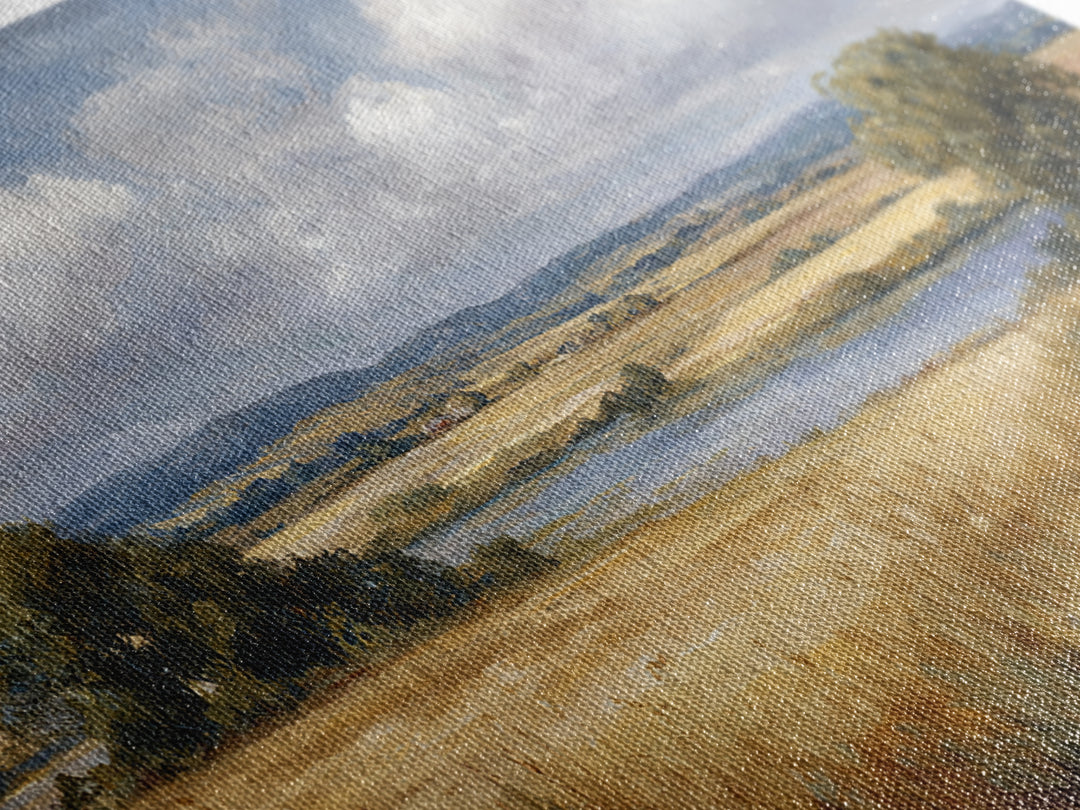 Golden Wheat Field Beneath Huge Clouds Canvas Print, Landscape Art, Luxury Decor, Living Room Decor, Fine Art, Horizon, LAN-3x2-76