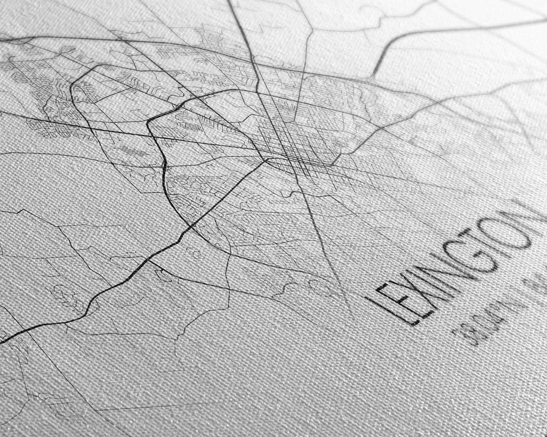 Lexington City Map, Kentucky Map, Map Art, Modern Art, Wall Art, Canvas Art, Farmhouse Wall Décor, Gift For Women, Living Room Wall Art