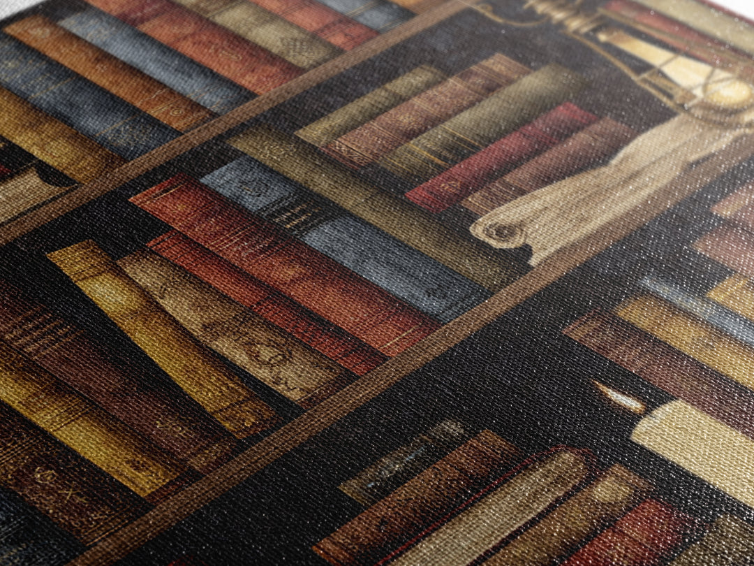 Library Shelf Pattern Canvas Print, Library Art, Gallery Decor, Library Decor, Fine Art, Archive, Wall Art, Home Decor, LIB-1x1-59