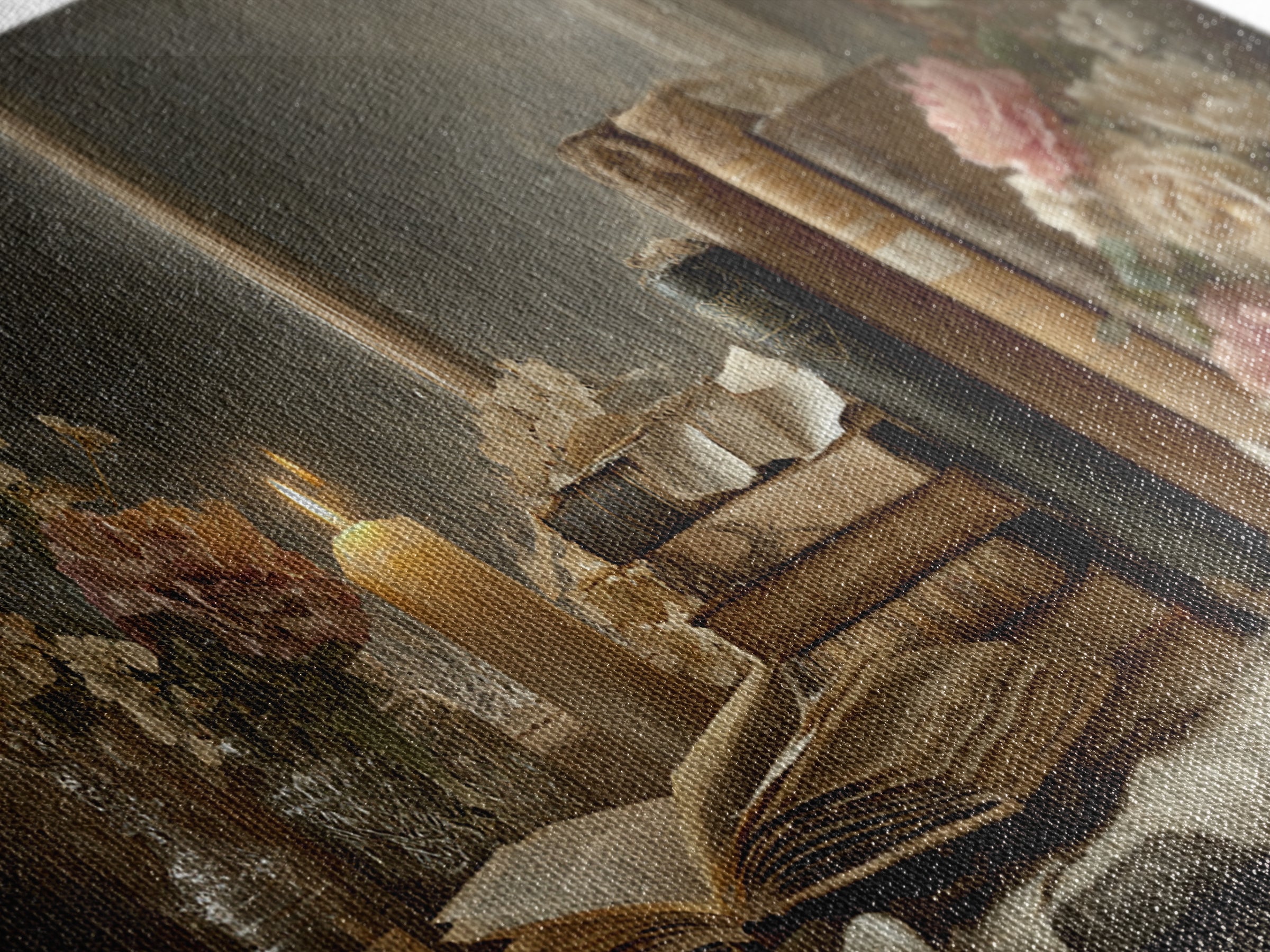 Moonlit Window with Floating Pages Canvas Print, Library Art, Digital Art, Library Decor, Fine Art, Archive, Watercolor Art, LIB-2x1-52