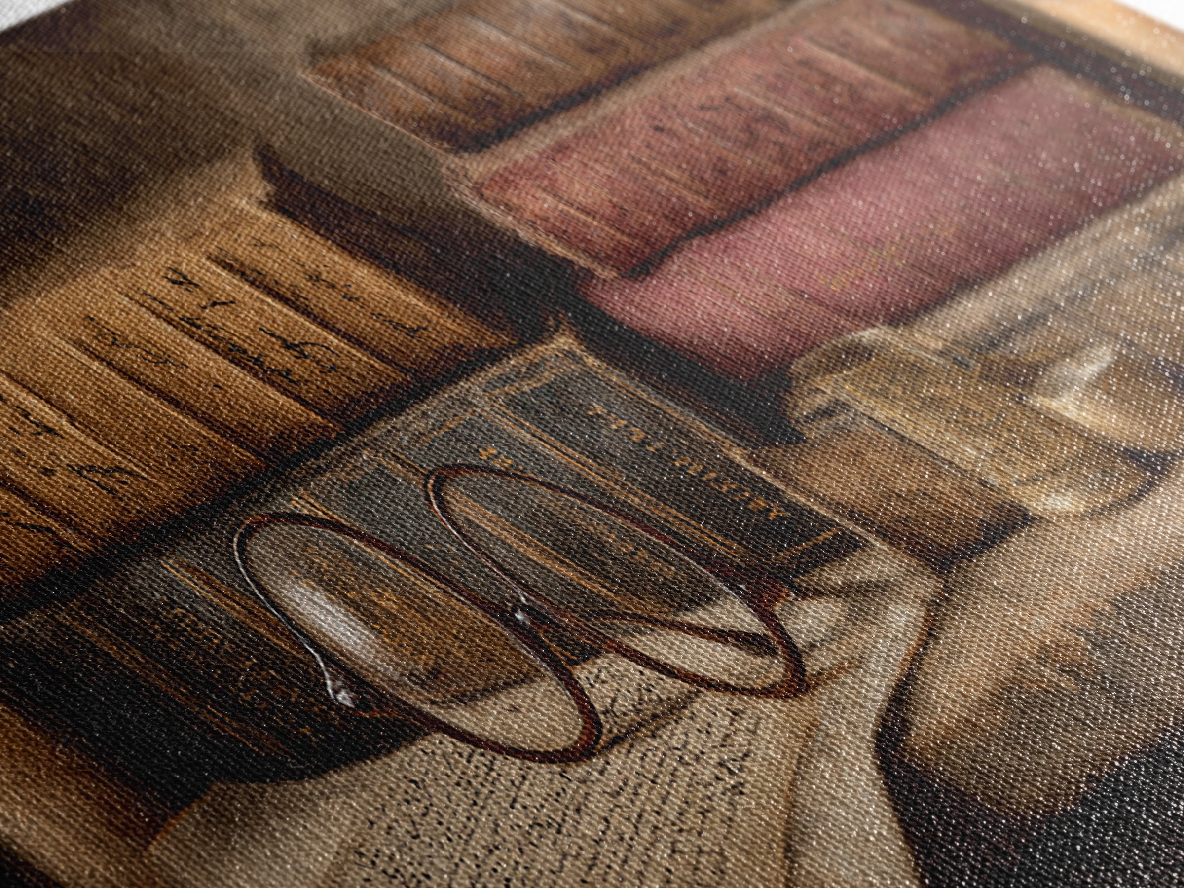 Antique Spectacles on a Manuscript Canvas Print, Library Art, Gallery Decor, Library Decor, Fine Art, Archive, Wall Art, LIB-3x1-36