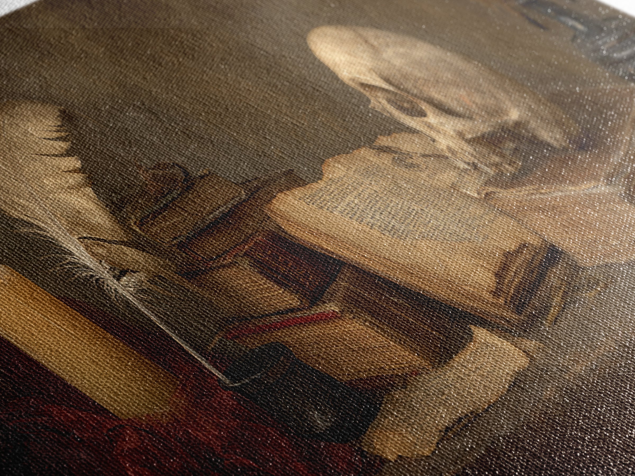 Dark Academia Skull Book and Quill Still Framed Canvas Print, Library Art, Gallery Decor, Library Decor, Fine Art, Archive, LIB-3x1-69