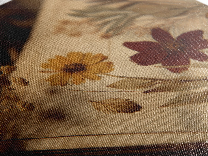 Botanical Pressed Flowers Inside Old Pages Framed Canvas Print, Library Art, Botanical Art, Library Decor, Watercolor Art, LIB-3x2-13