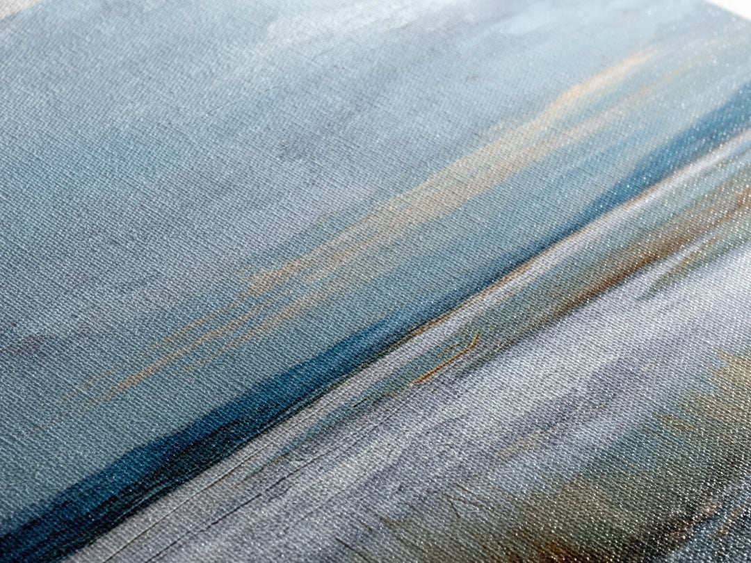 Modern Landscape with Expansive Calm Sky Framed Canvas Print, Living Room Art, Apartment Decor, Living Room Decor, Oil Painting, LIR-1x1-27