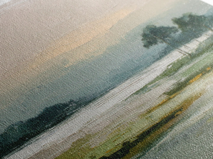 Modern Landscape with Expansive Calm Sky Canvas Print, Living Room Art, Oil Painting, Living Room Decor, Fine Art, Living, LIR-1x1-3
