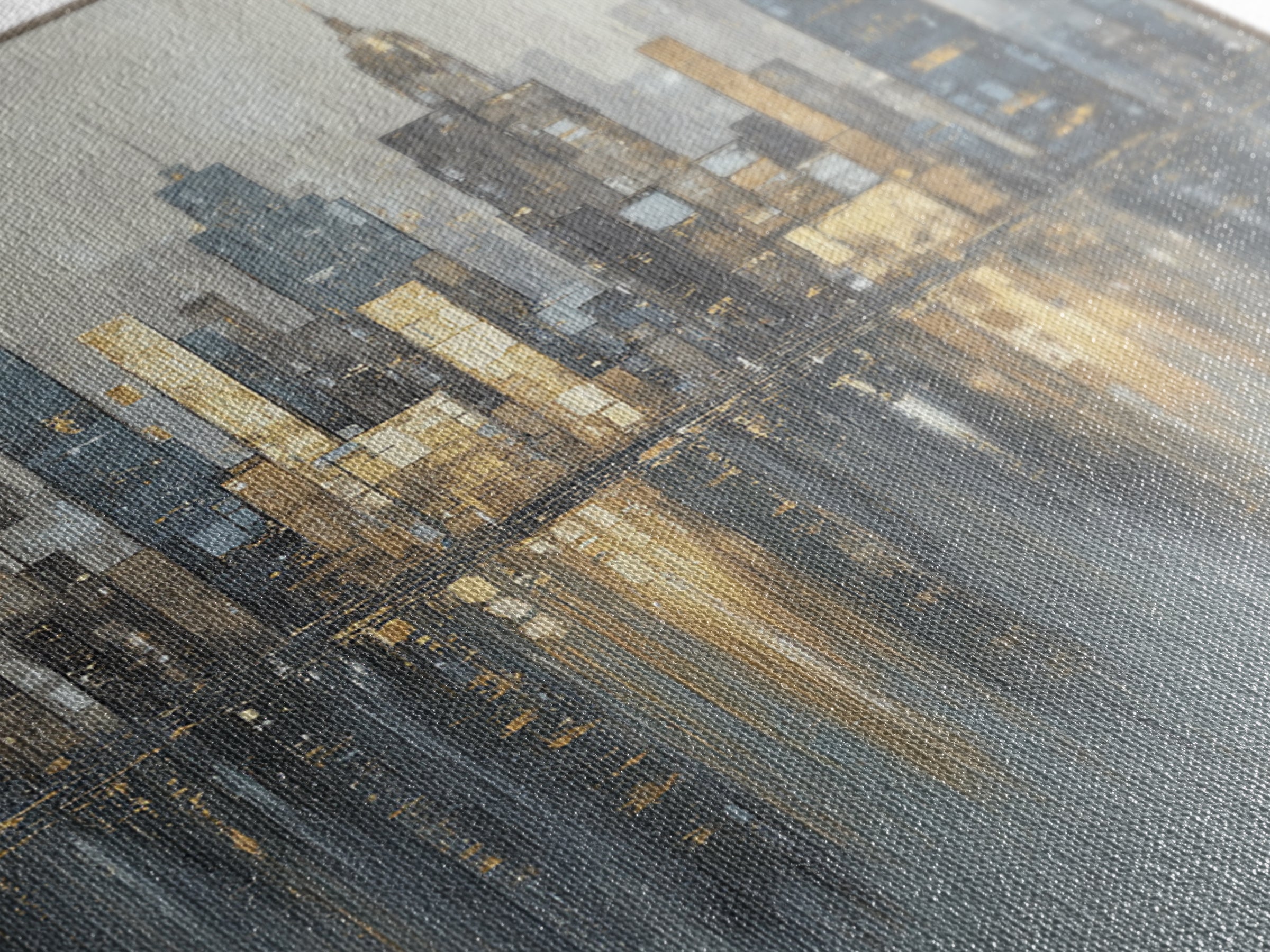 Modern City Skyline Framed Canvas Print, Living Room Art, Modern Wall Art, Living Room Decor, Fine Art, Living, LIR-1x1-70