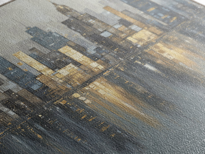 Modern City Skyline Framed Canvas Print, Living Room Art, Modern Wall Art, Living Room Decor, Fine Art, Living, LIR-1x1-70
