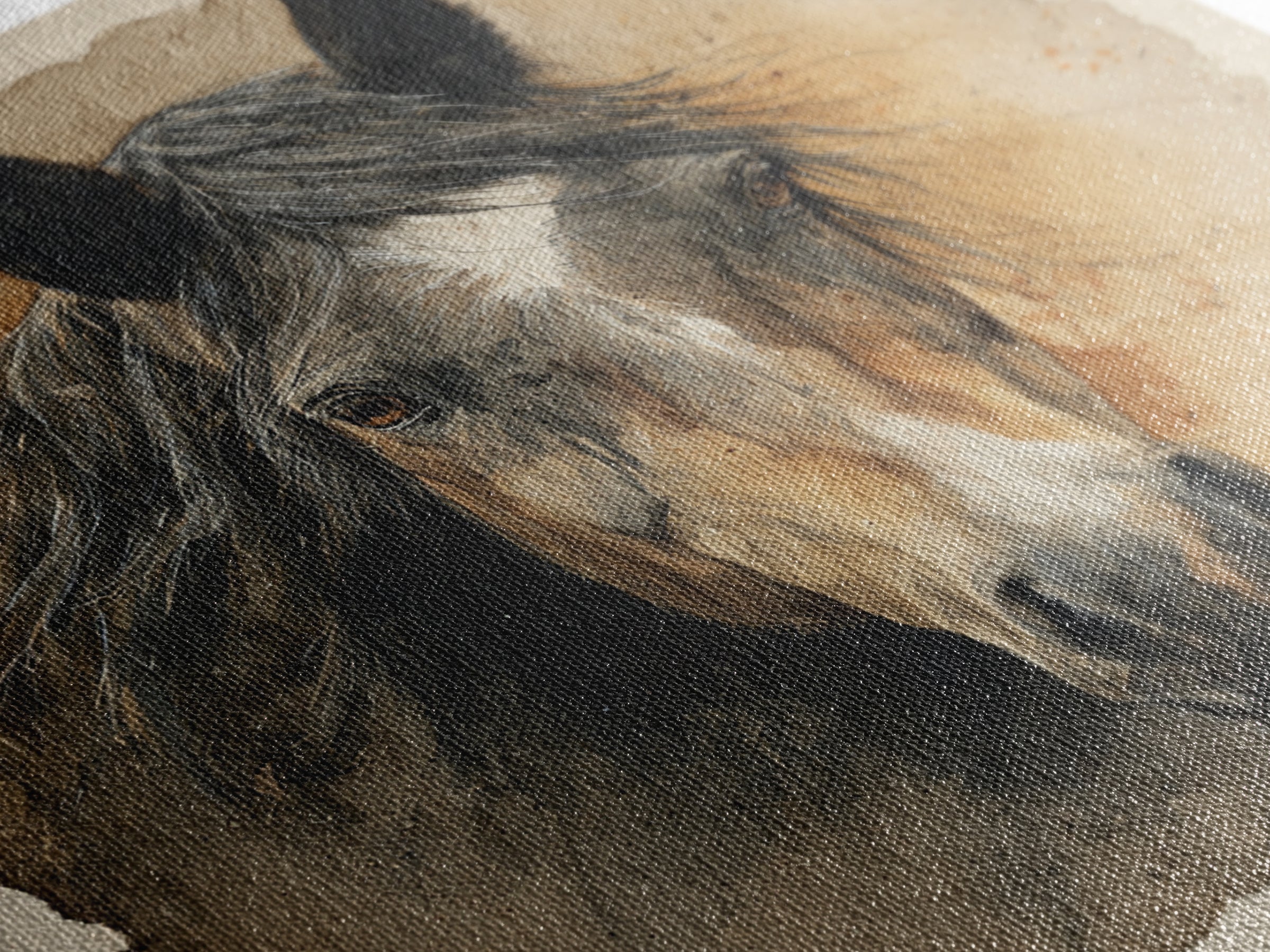 Contemporary Horse Portrait Canvas Print, Living Room Art, Boho Decor, Living Room Decor, Fine Art, Living, Digital Prints, LIR-1x1-82
