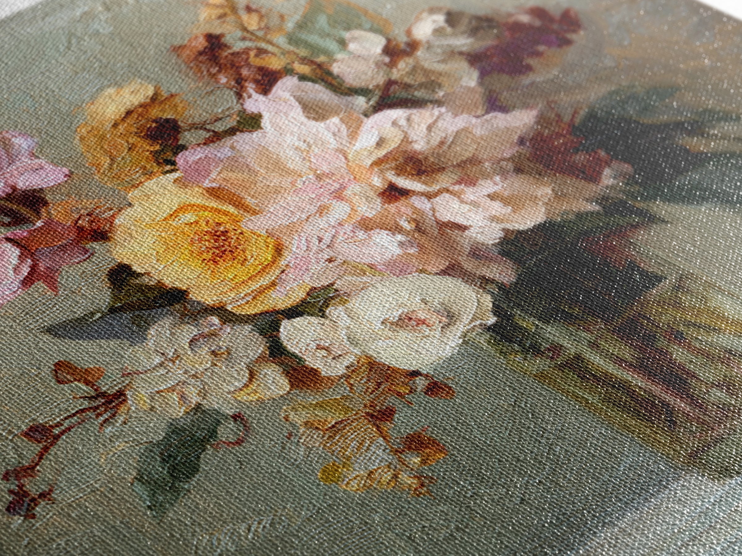 Large Floral Still Life Canvas Print, Living Room Art, Statement Artwork, Living Room Decor, Fine Art, Living, Painting, LIR-1x1-9