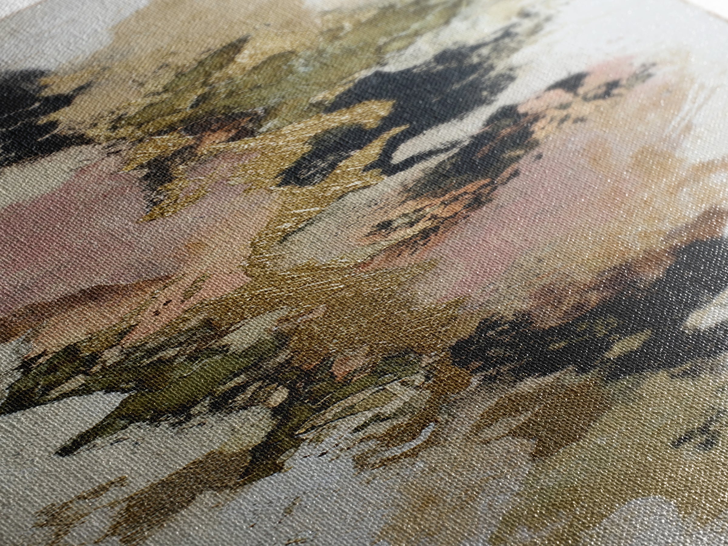 Gold Accented Abstract Brushwork Canvas Print, Living Room Art, Living Room Wall Art, Living Room Decor, Abstract Art, Living, LIR-1x3-2