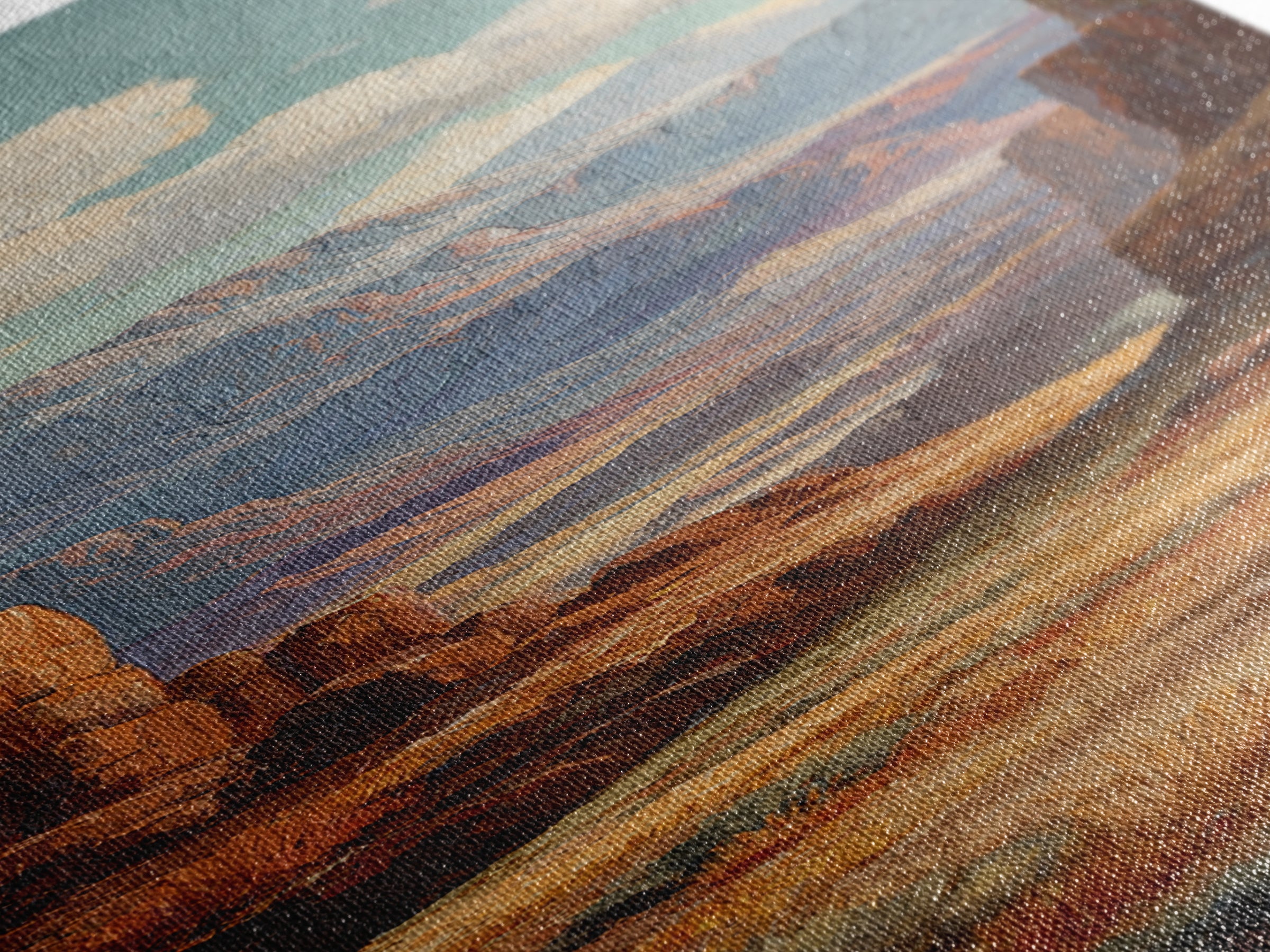 Earthy Desert Landscape Framed Canvas Print, Living Room Art, Wall Decor, Living Room Decor, Oil Painting, Living, Abstract Art, LIR-1x3-24