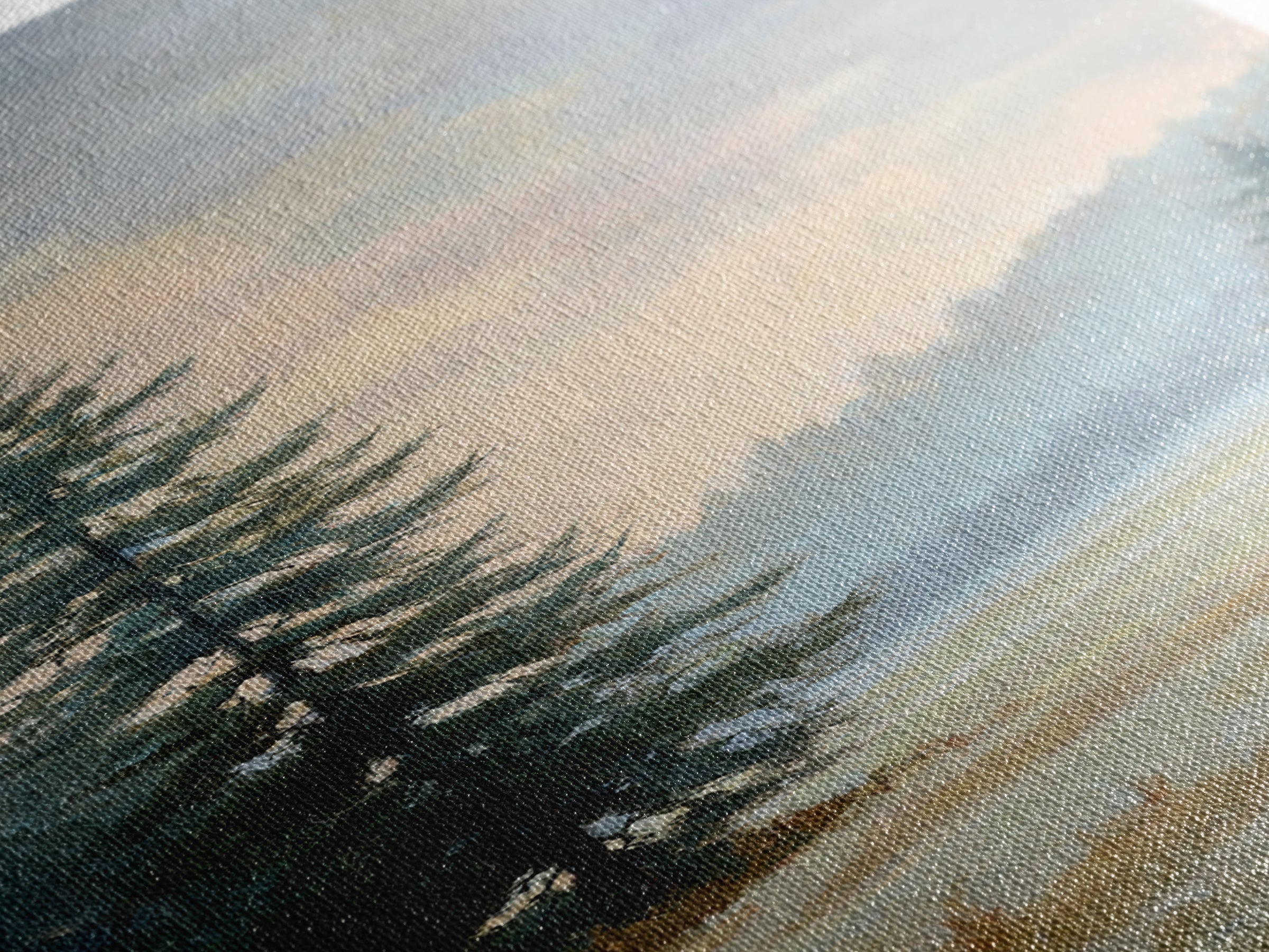 Quiet Meadow Landscape Canvas Print, Living Room Art, Living Room Decor, Oil Painting, Living, Statement Artwork, Boho Decor, LIR-1x3-59