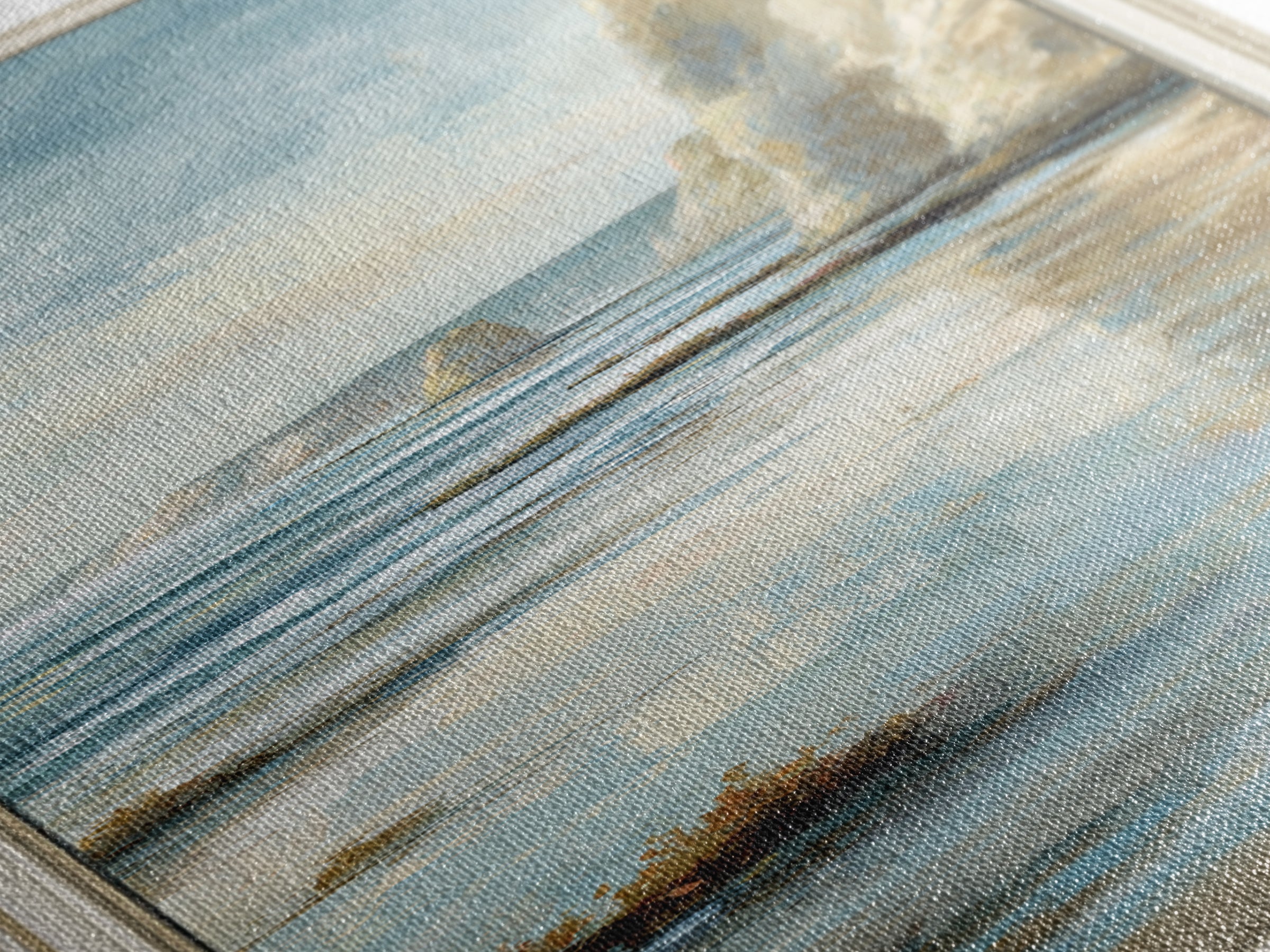Moody Seascape for Dramatic Focal Point Canvas Print, Living Room Art, Wall Art, Living Room Decor, Oil Painting, Living, LIR-1x3-90