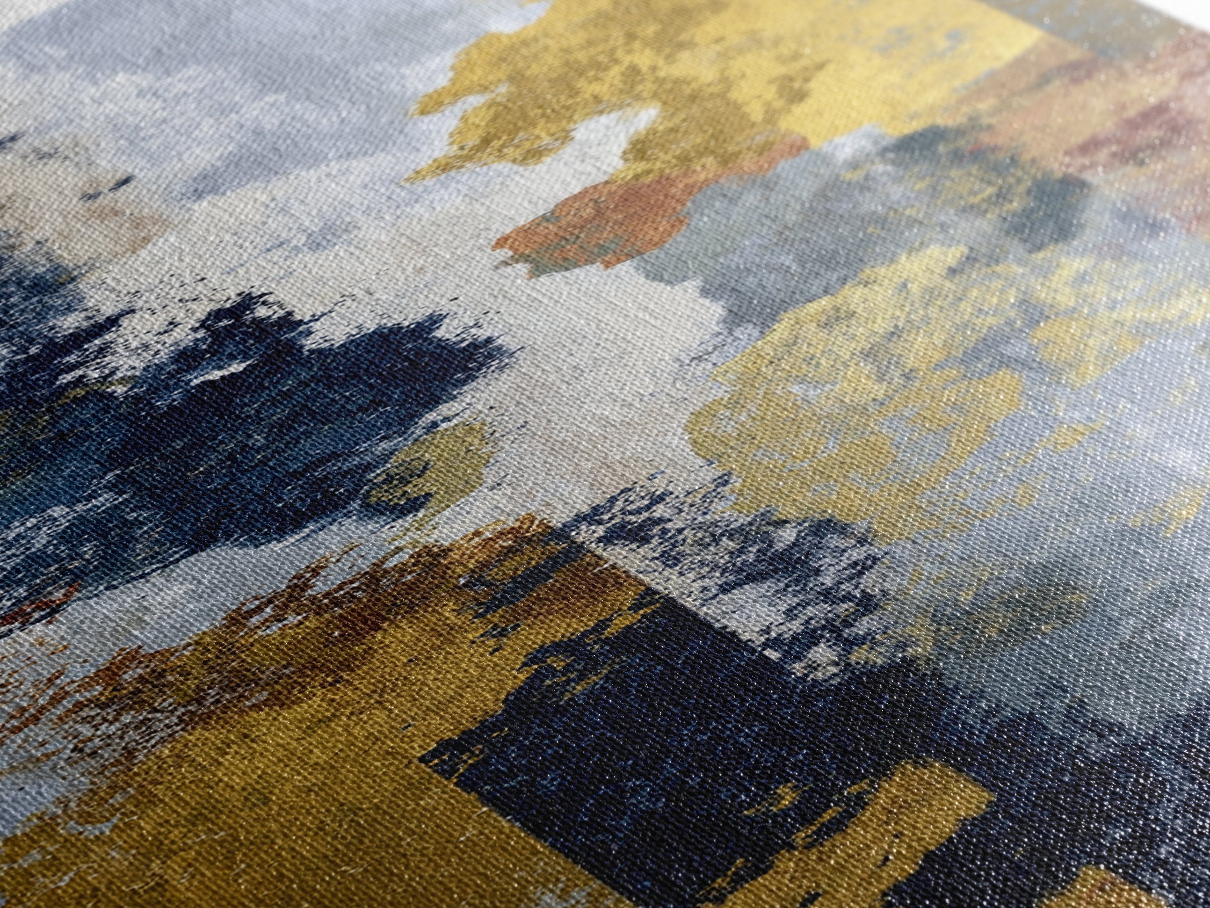 Gold Accented Abstract Brushwork Canvas Print, Living Room Art, Textured Painting, Living Room Decor, Abstract Art, Living, LIR-1x3-98
