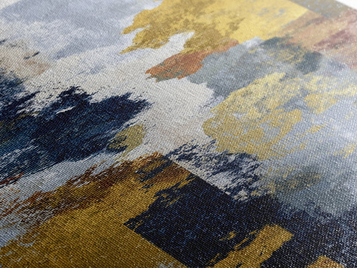 Gold Accented Abstract Brushwork Canvas Print, Living Room Art, Textured Painting, Living Room Decor, Abstract Art, Living, LIR-1x3-98