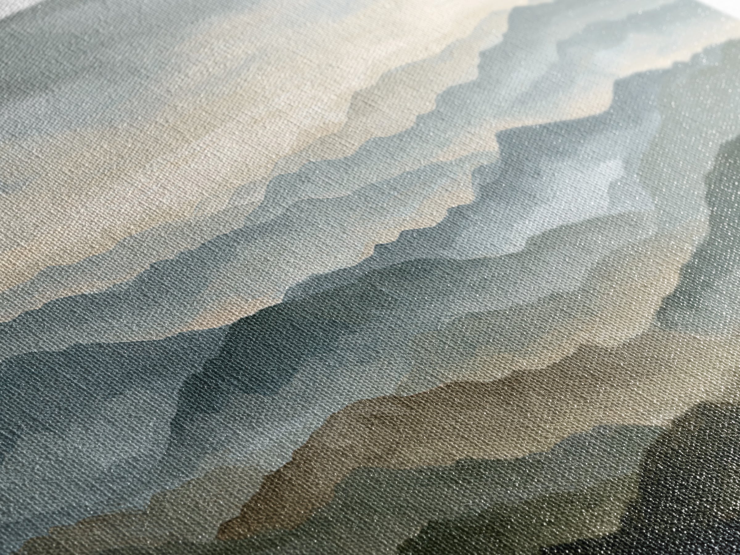 Classic Mountain Panorama for Cozy Interiors Framed Canvas Print, Living Room Art, Room Decor, Living Room Decor, Living, LIR-2x1-12