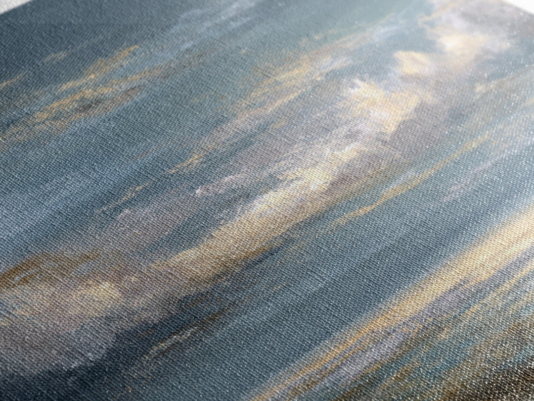 Large Cloudscape with Gentle Movement Canvas Print, Living Room Art, Home, Living Room Decor, Oil Painting, Living, LIR-2x1-39