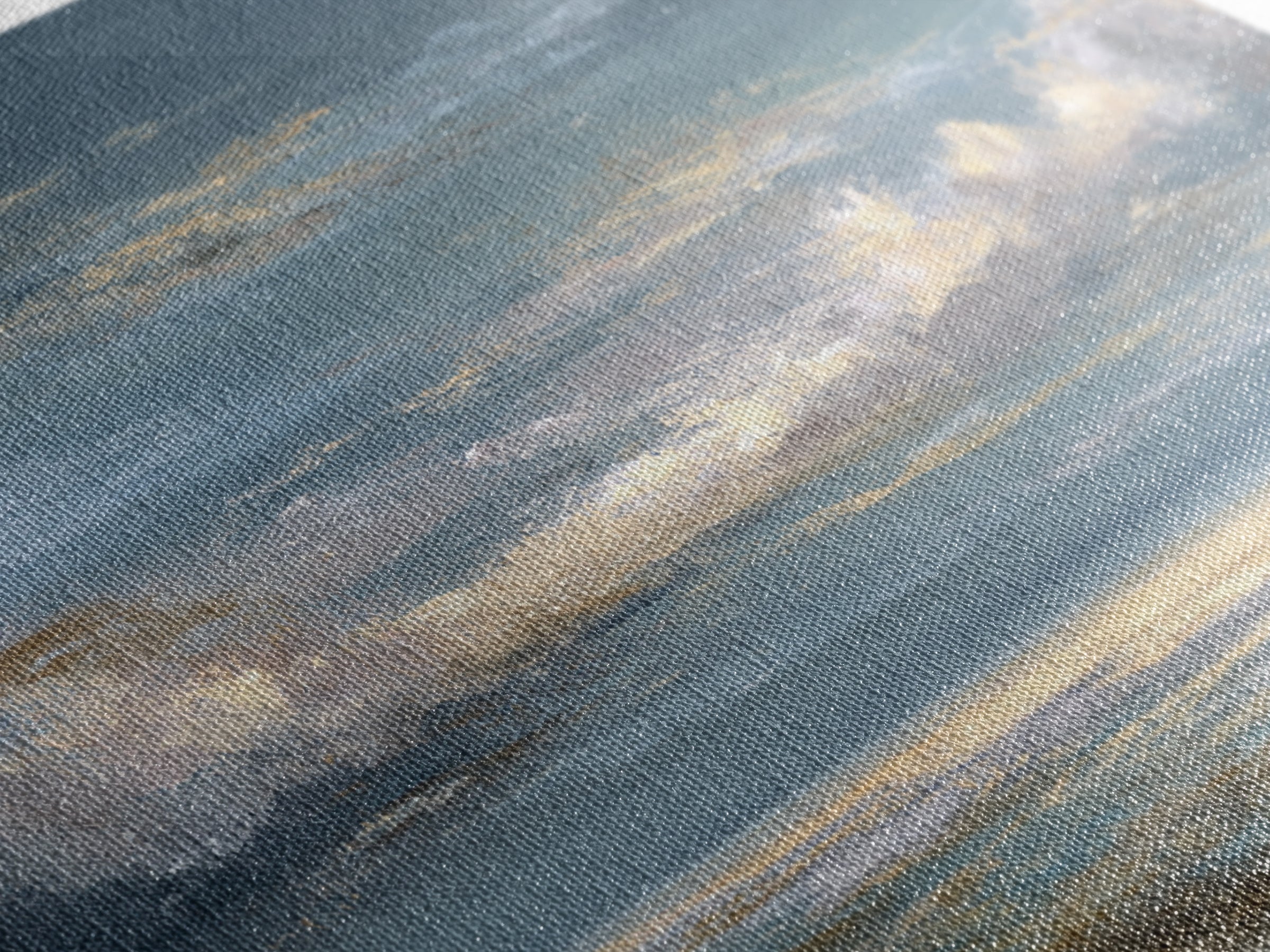 Large Cloudscape with Gentle Movement Canvas Print, Living Room Art, Home, Living Room Decor, Oil Painting, Living, LIR-2x1-39