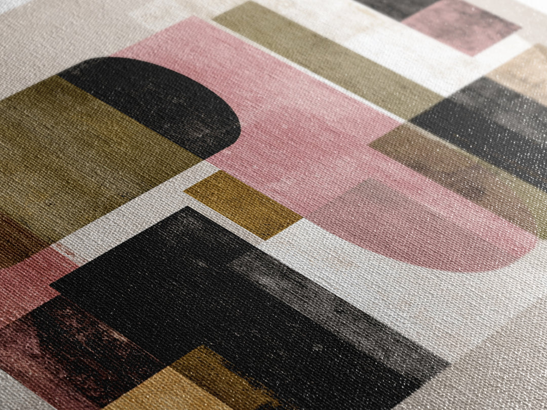 Mid Century Geometric Artwork Canvas Print, Living Room Art, Digital Prints, Living Room Decor, Abstract Art, Living, LIR-2x1-52