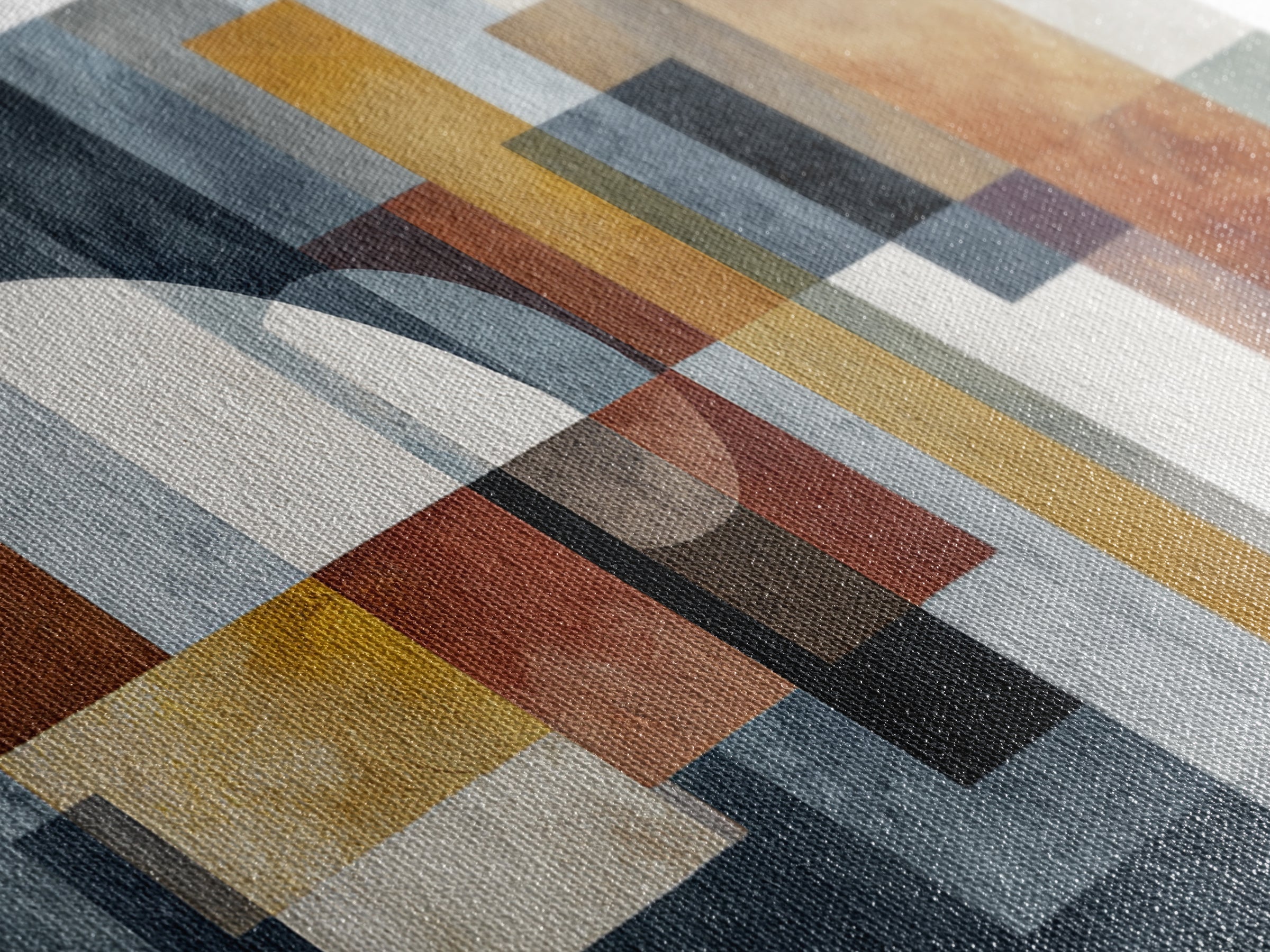 Mid Century Geometric Artwork Canvas Print, Living Room Art, Bedroom Decor, Living Room Decor, Living, Bedroom Wall Art, LIR-2x1-76
