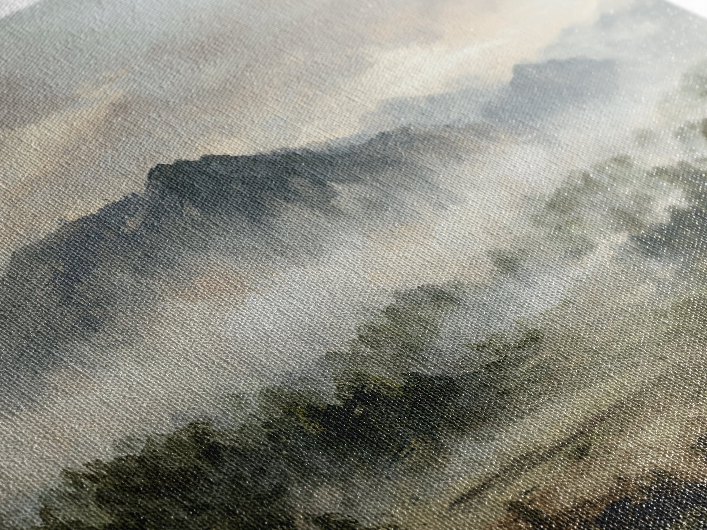 Classic Mountain Panorama for Cozy Interiors Framed Canvas Print, Living Room Art, New Home Gift, Living Room Decor, Living, LIR-2x1-84
