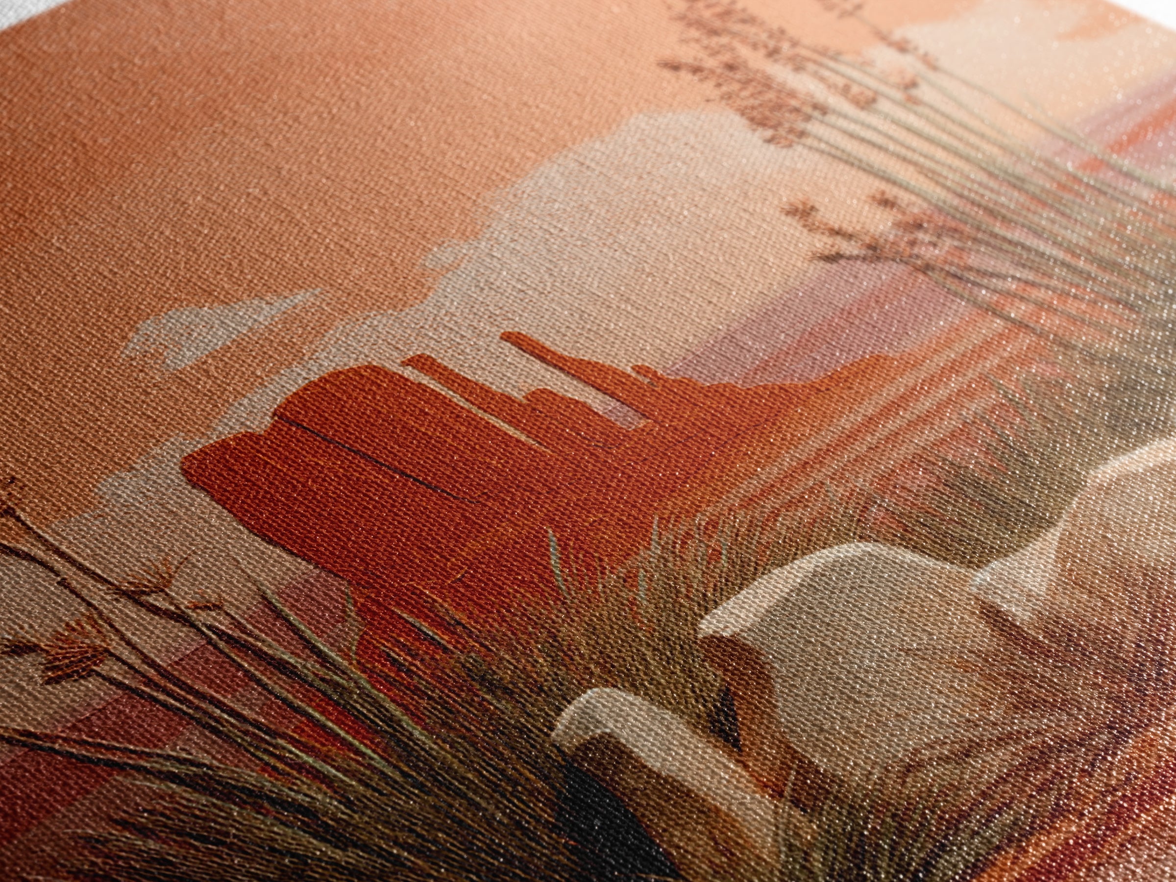 Earthy Desert Landscape Framed Canvas Print, Living Room Art, Art Nouveau, Living Room Decor, Fine Art, Living, Modern Wall Art, LIR-2x3-20