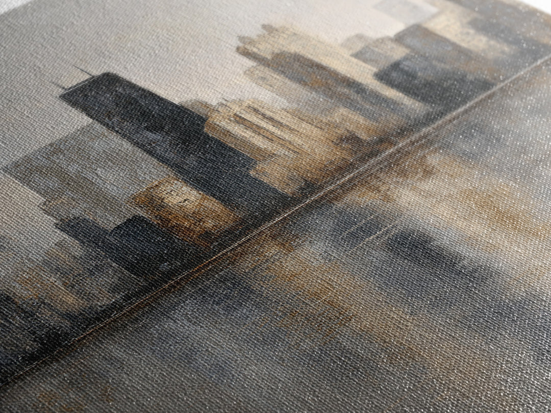 Modern City Skyline Canvas Print, Living Room Art, Living Room Decor, Abstract Art, Living, Bedroom Decor, Apartment Decor, LIR-2x3-54