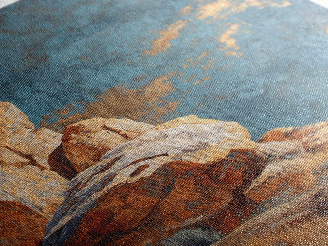 Earthy Desert Landscape Framed Canvas Print, Living Room Art, Apartment Decor, Living Room Decor, Oil Painting, Living, LIR-2x3-68