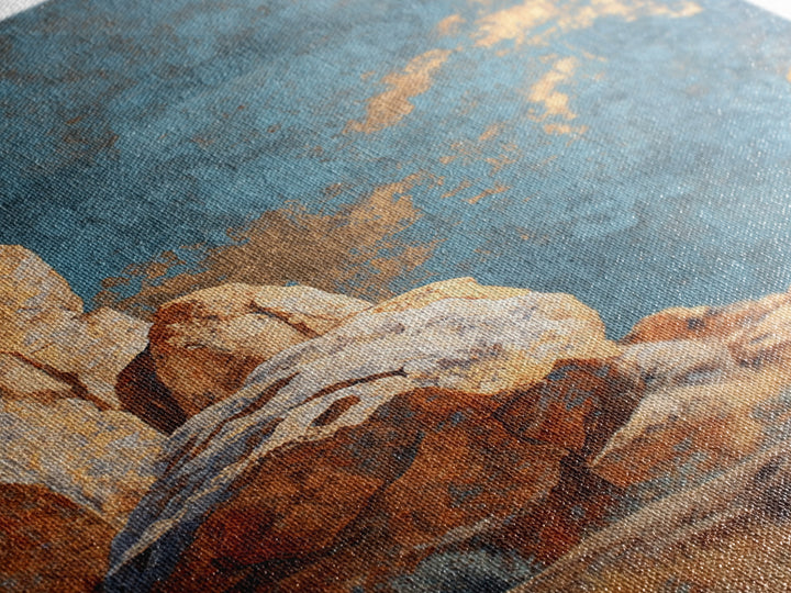Earthy Desert Landscape Framed Canvas Print, Living Room Art, Apartment Decor, Living Room Decor, Oil Painting, Living, LIR-2x3-68