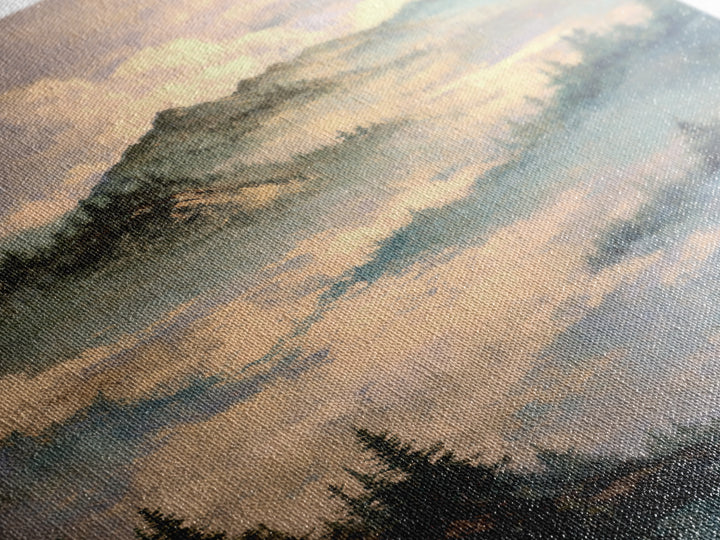Classic Mountain Panorama for Cozy Interiors Canvas Print, Living Room Art, Home, Living Room Decor, Fine Art, Living, LIR-2x3-72