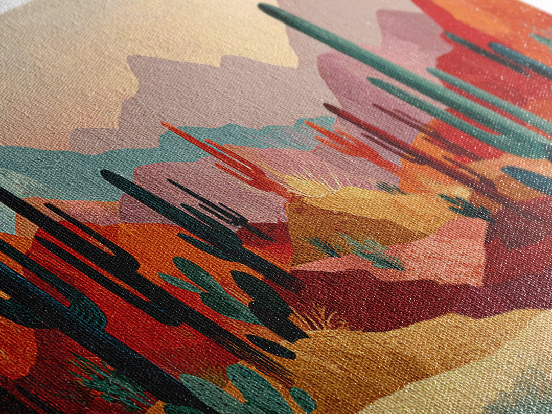 Earthy Desert Landscape Canvas Print, Living Room Art, Abstract Wall Art, Living Room Decor, Fine Art, Living, Boho Decor, LIR-3x1-4
