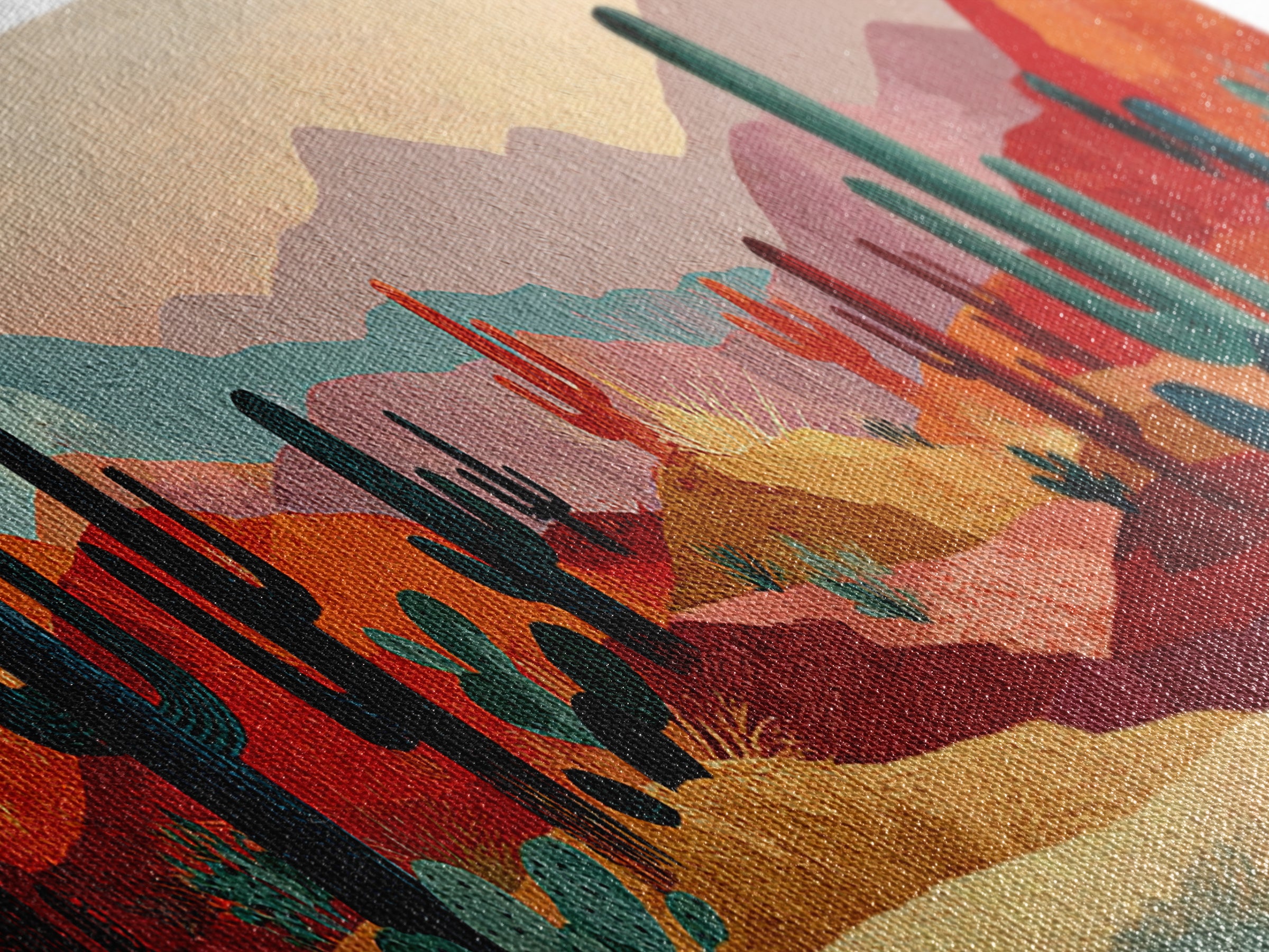 Earthy Desert Landscape Canvas Print, Living Room Art, Abstract Wall Art, Living Room Decor, Fine Art, Living, Boho Decor, LIR-3x1-4