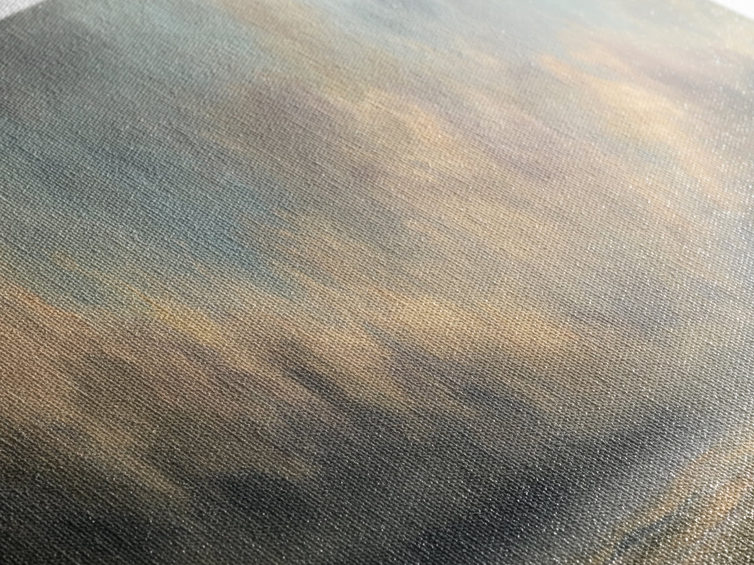 Large Cloudscape with Gentle Movement Framed Canvas Print, Living Room Art, Painting, Living Room Decor, Fine Art, Living, LIR-3x1-59